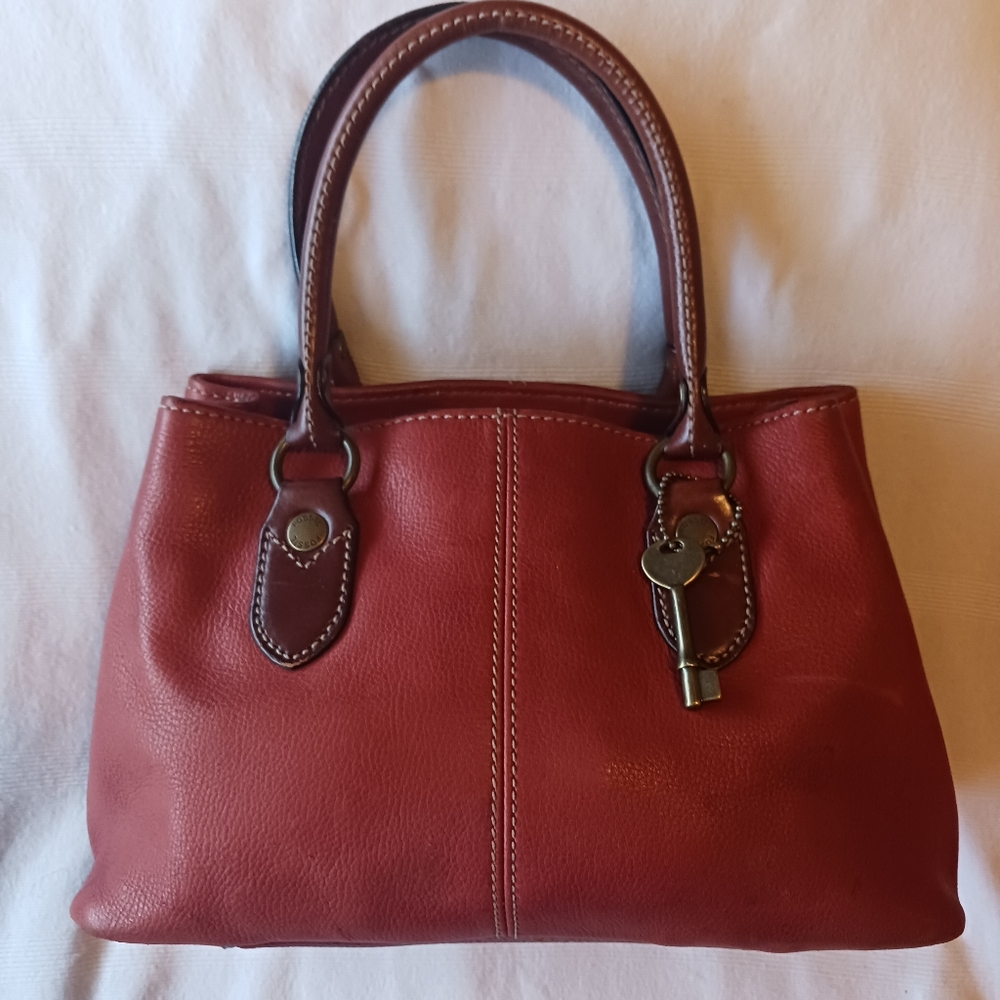Fossil Leather Top Handle Handbag